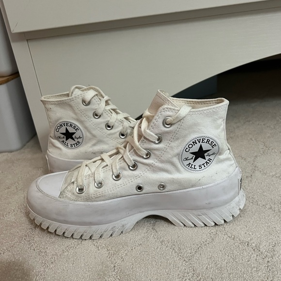 Converse All Star White Lugged High-Tops, Size 7 ( women’s) - Picture 2 of 16